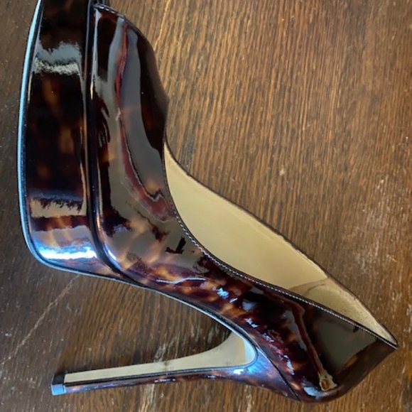 Jimmy Choo Tortoise Shell Patent Leather Pumps - Picture 3 of 9